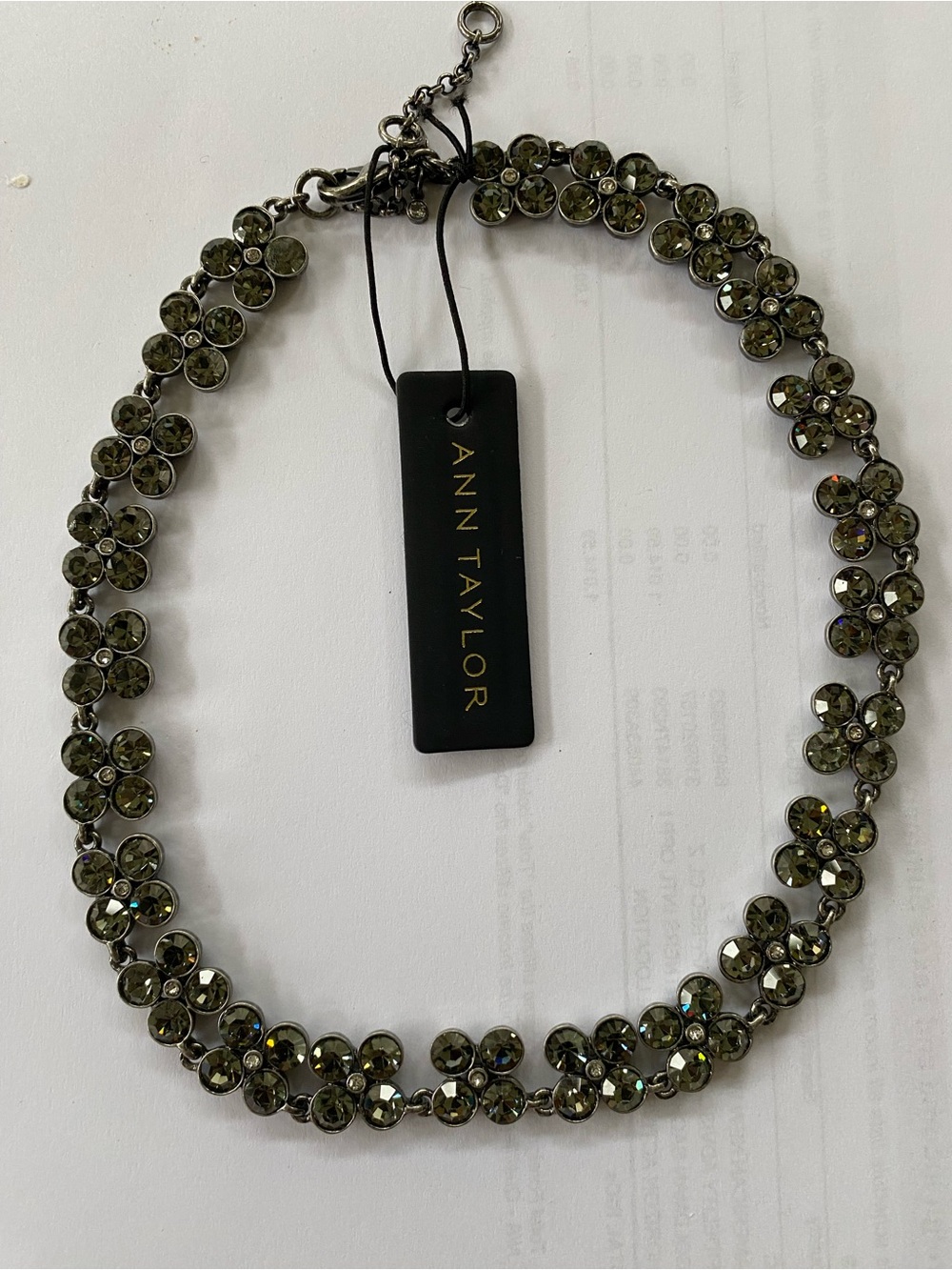 Ann Taylor Sparkling Crystal Floral Necklace